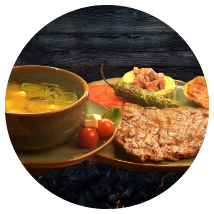 Menú del restaurante argentino El Fogón del Che en Oceanía CDMX con parrilla, buffet y platillos tradicionales